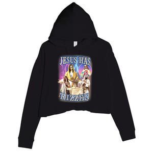 Jesus Has Rizzen Crop Fleece Hoodie