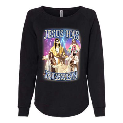 Jesus Has Rizzen Womens California Wash Sweatshirt