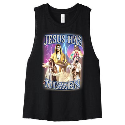 Jesus Has Rizzen Women's Racerback Cropped Tank