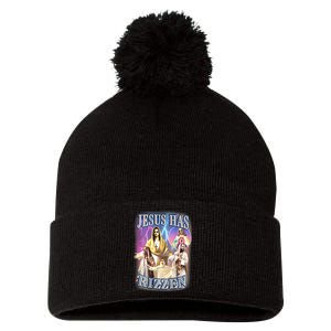 Jesus Has Rizzen Pom Pom 12in Knit Beanie