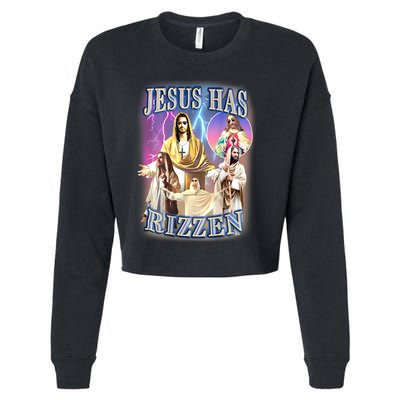 Jesus Has Rizzen Cropped Pullover Crew