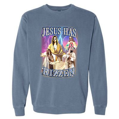 Jesus Has Rizzen Garment-Dyed Sweatshirt