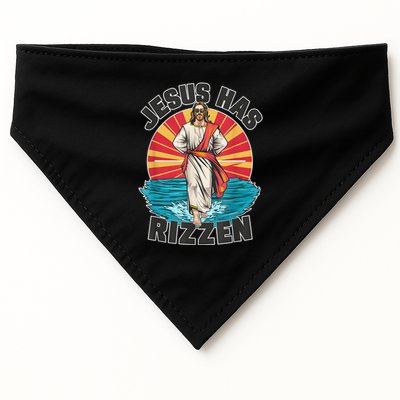 Jesus Has Rizzen Wear Design Funny Easter Sunday USA-Made Doggie Bandana