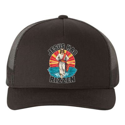 Jesus Has Rizzen Wear Design Funny Easter Sunday Yupoong Adult 5-Panel Trucker Hat