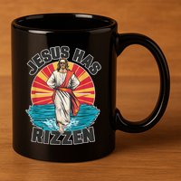 Jesus Has Rizzen Wear Design Funny Easter Sunday 11oz C Handle Ceramic Mug