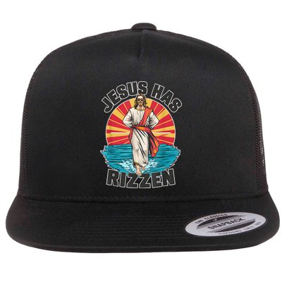 Jesus Has Rizzen Wear Design Funny Easter Sunday Flatbill Hat