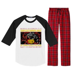 Japanese Horror Rat Retro Countless Horrors Await Raglan Sleeve Pajama Set