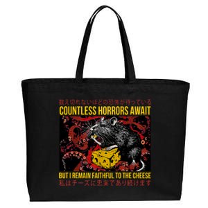 Japanese Horror Rat Retro Countless Horrors Await Cotton Canvas Jumbo Tote