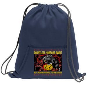 Japanese Horror Rat Retro Countless Horrors Await Sweatshirt Cinch Pack Bag