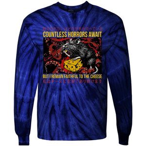 Japanese Horror Rat Retro Countless Horrors Await Tie-Dye Long Sleeve Shirt