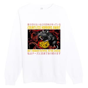 Japanese Horror Rat Retro Countless Horrors Await Premium Crewneck Sweatshirt