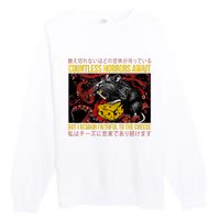 Japanese Horror Rat Retro Countless Horrors Await Premium Crewneck Sweatshirt