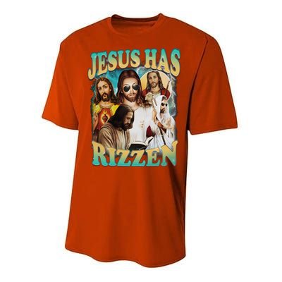 Jesus Has Rizzen Performance Sprint T-Shirt