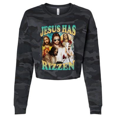 Jesus Has Rizzen Cropped Pullover Crew