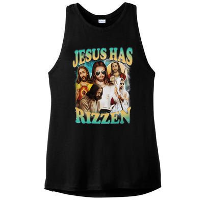 Jesus Has Rizzen Ladies PosiCharge Tri-Blend Wicking Tank