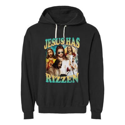 Jesus Has Rizzen Garment-Dyed Fleece Hoodie