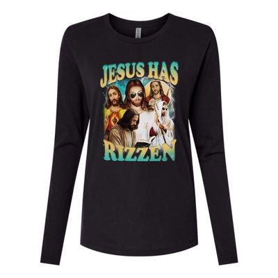 Jesus Has Rizzen Womens Cotton Relaxed Long Sleeve T-Shirt