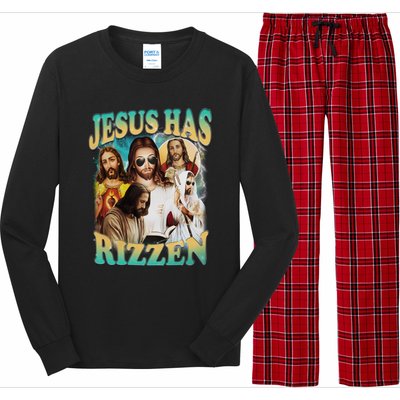 Jesus Has Rizzen Long Sleeve Pajama Set