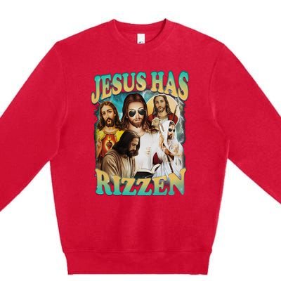 Jesus Has Rizzen Premium Crewneck Sweatshirt