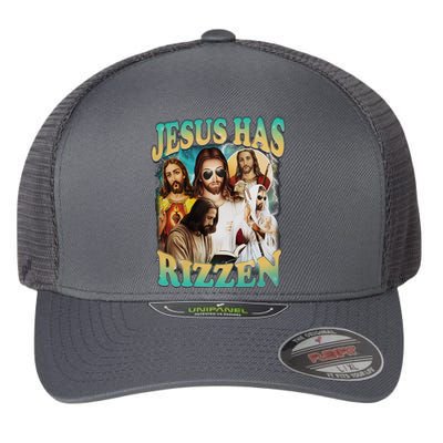 Jesus Has Rizzen Flexfit Unipanel Trucker Cap