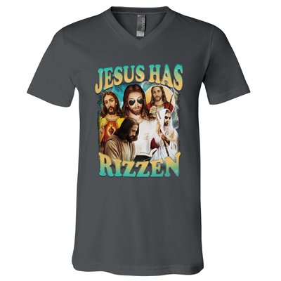 Jesus Has Rizzen V-Neck T-Shirt