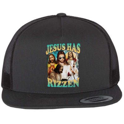 Jesus Has Rizzen Flat Bill Trucker Hat