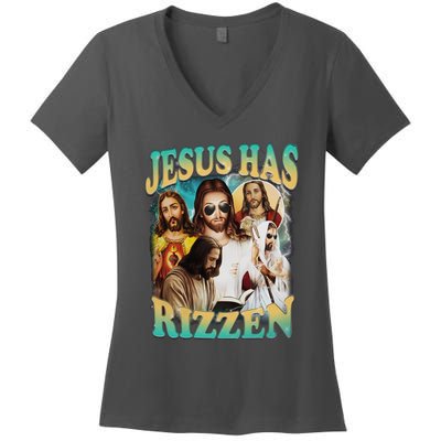 Jesus Has Rizzen Women's V-Neck T-Shirt