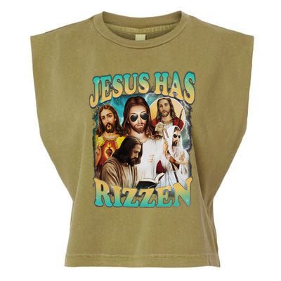 Jesus Has Rizzen Garment-Dyed Women's Muscle Tee