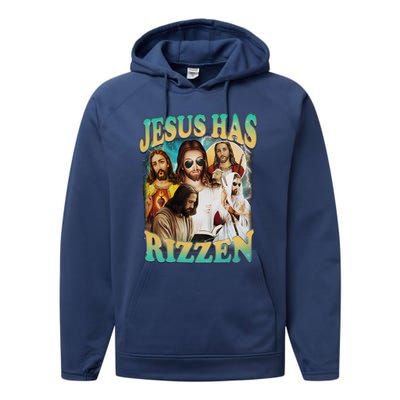 Jesus Has Rizzen Performance Fleece Hoodie