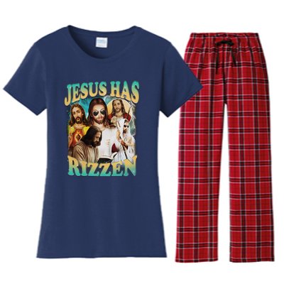 Jesus Has Rizzen Women's Flannel Pajama Set