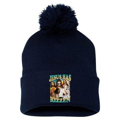 Jesus Has Rizzen Pom Pom 12in Knit Beanie