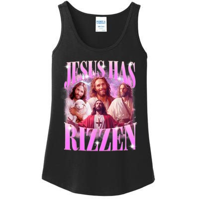 Jesus Has Rizzen Vintage Christian Jesus Playing Basketball Ladies Essential Tank