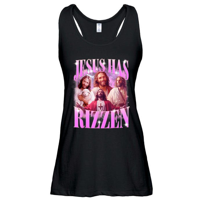 Jesus Has Rizzen Vintage Christian Jesus Playing Basketball Ladies Essential Flowy Tank