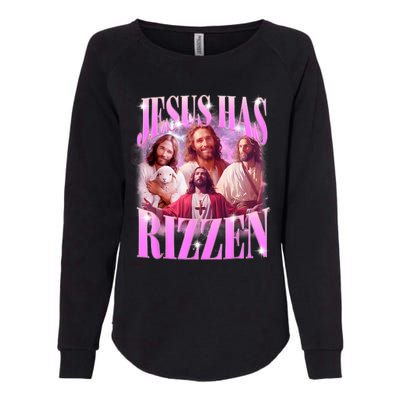 Jesus Has Rizzen Vintage Christian Jesus Playing Basketball Womens California Wash Sweatshirt