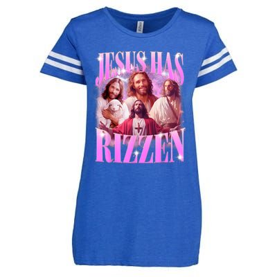 Jesus Has Rizzen Vintage Christian Jesus Playing Basketball Enza Ladies Jersey Football T-Shirt