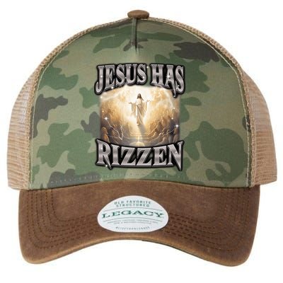 Jesus Has Rizzen Vintage Christian Design Jesus Legacy Tie Dye Trucker Hat