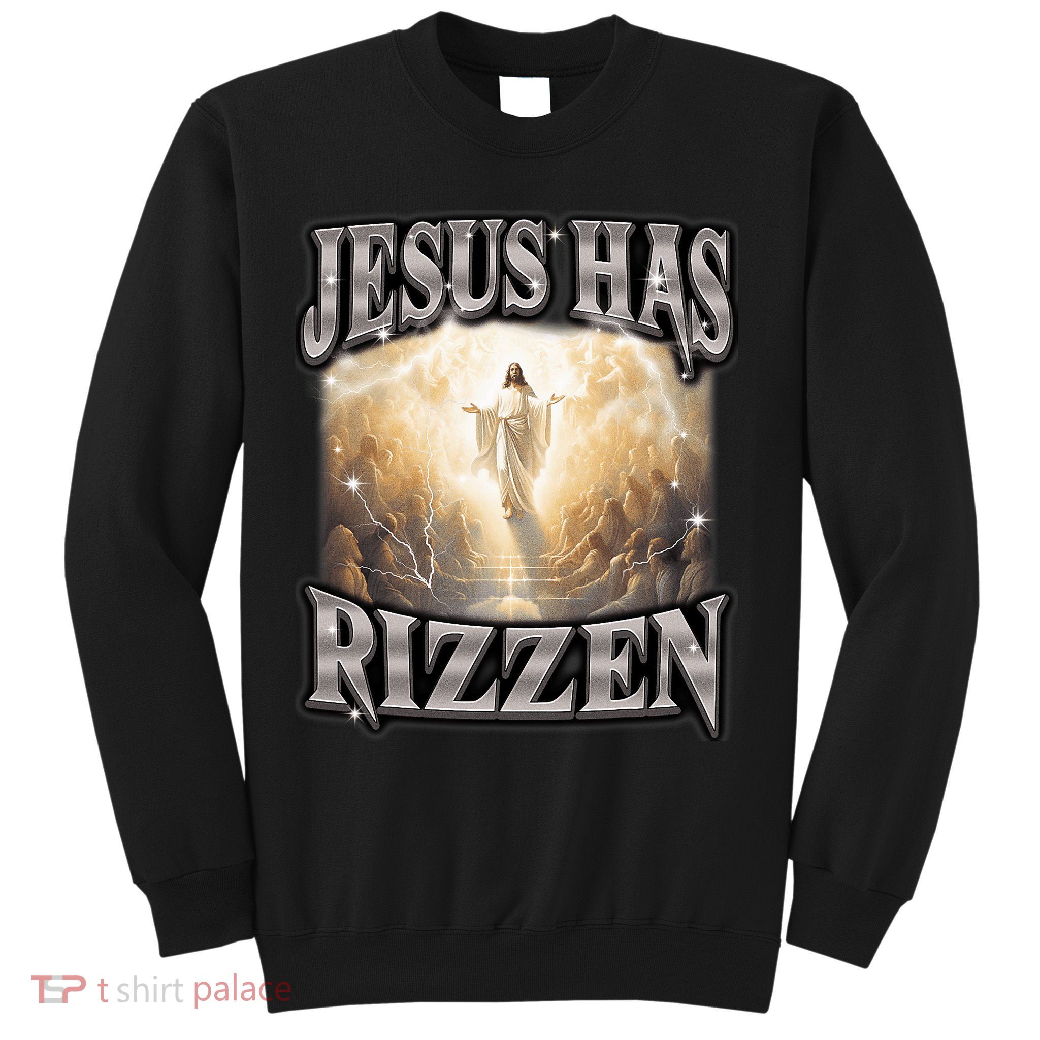 Jesus Has Rizzen Vintage Christian Design Jesus Sweatshirt