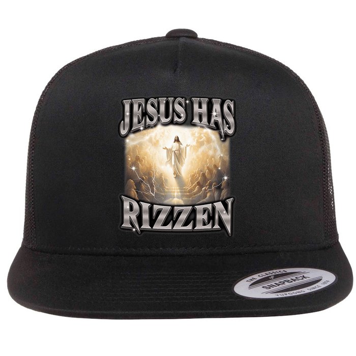 Jesus Has Rizzen Vintage Christian Design Jesus Flatbill Hat