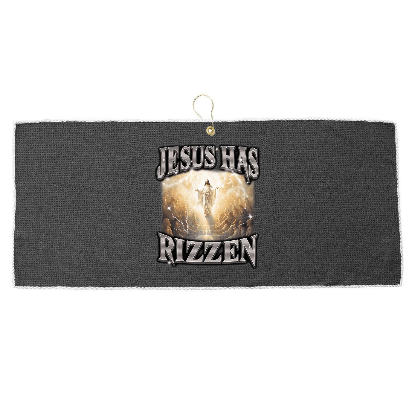 Jesus Has Rizzen Vintage Christian Design Jesus Large Microfiber Waffle Golf Towel