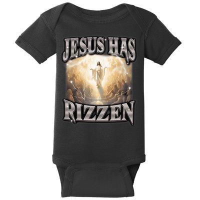Jesus Has Rizzen Vintage Christian Design Jesus Baby Bodysuit