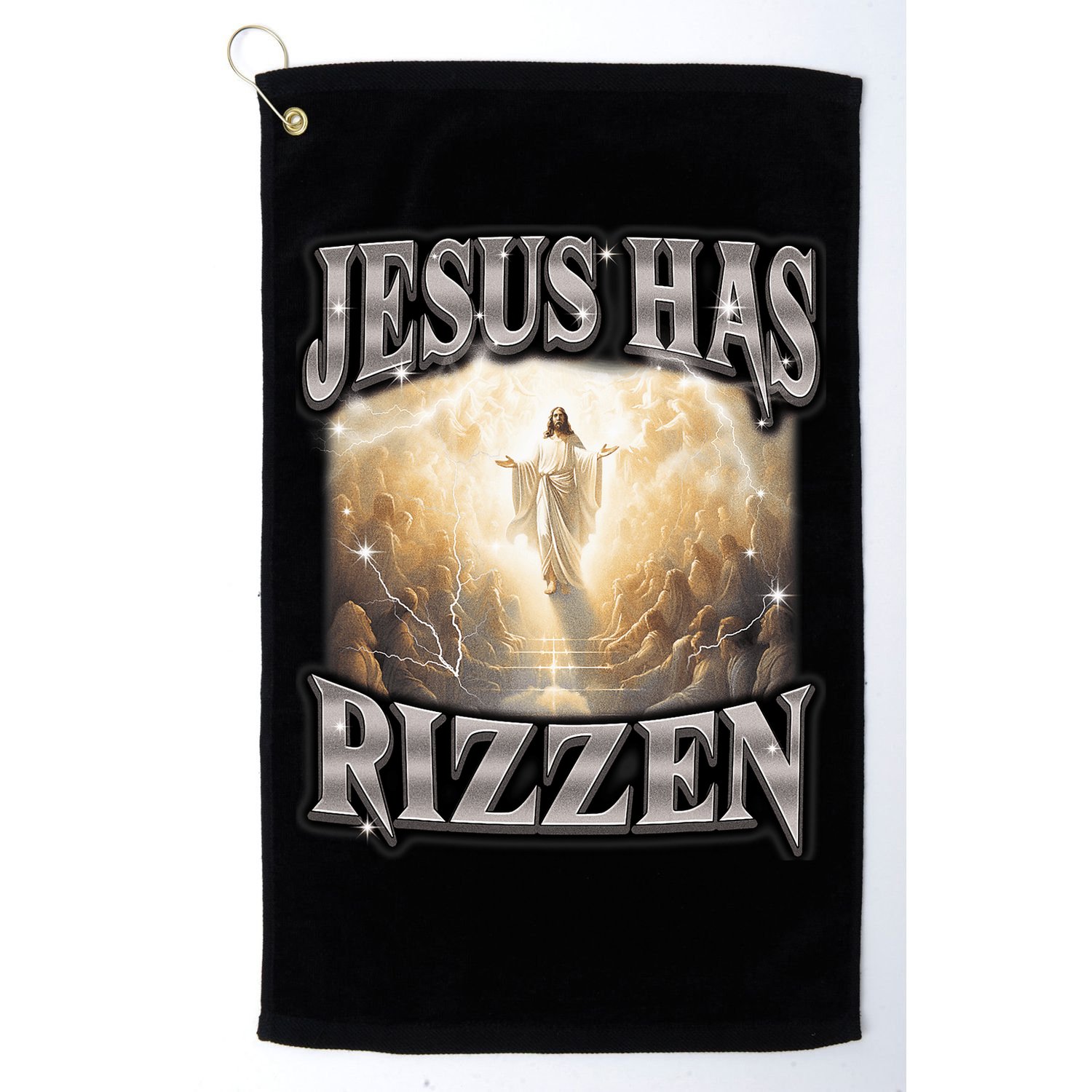 Jesus Has Rizzen Vintage Christian Design Jesus Golf Towel