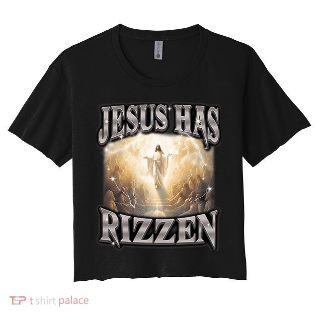 Jesus Has Rizzen Vintage Christian Design Jesus Crop Top