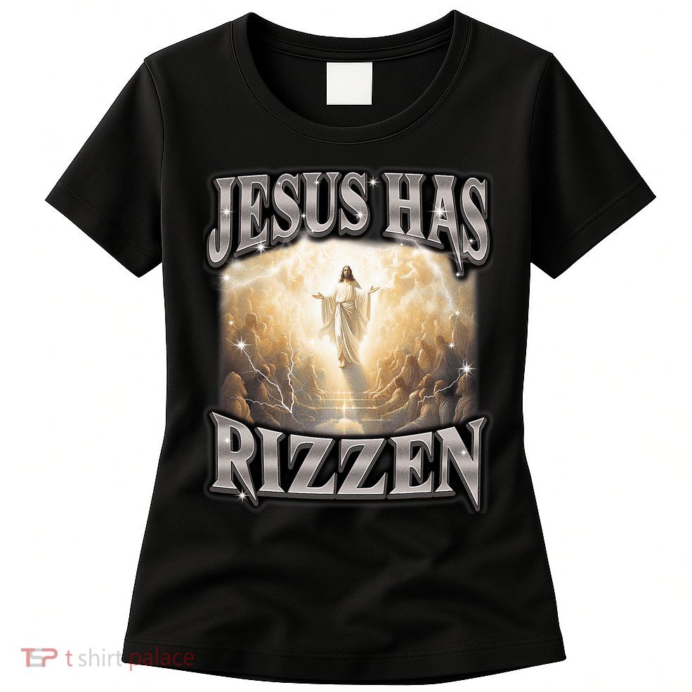 Jesus Has Rizzen Vintage Christian Design Jesus Womens T-Shirt