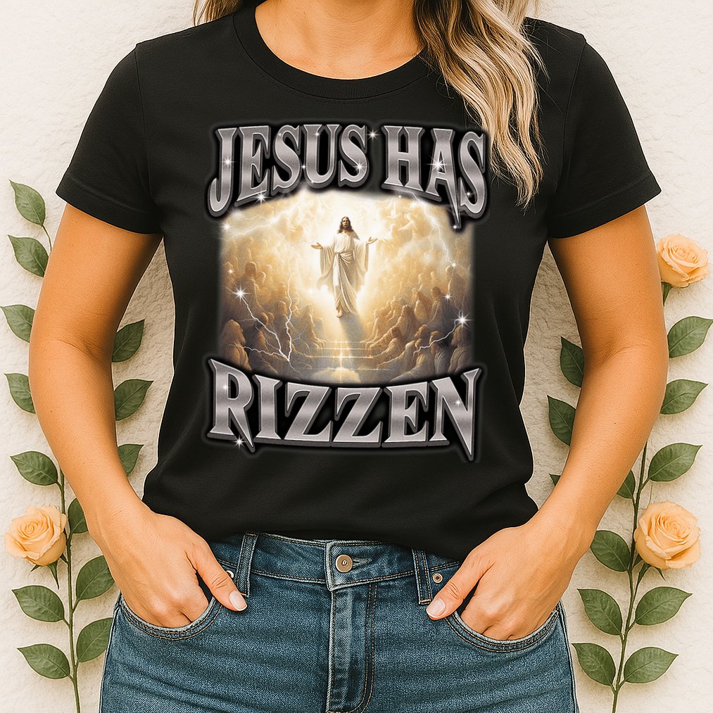 Jesus Has Rizzen Vintage Christian Design Jesus Womens T-Shirt