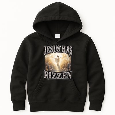 Jesus Has Rizzen Vintage Christian Design Jesus Kids Hoodie
