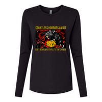 Japanese Horror Rat Retro Countless Horrors Await Womens Cotton Relaxed Long Sleeve T-Shirt