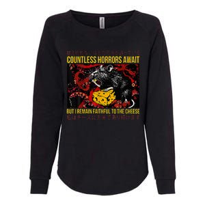 Japanese Horror Rat Retro Countless Horrors Await Womens California Wash Sweatshirt