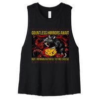 Japanese Horror Rat Retro Countless Horrors Await Women's Racerback Cropped Tank