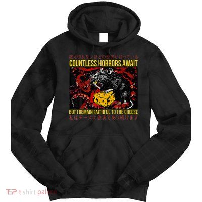 Japanese Horror Rat Retro Countless Horrors Await Tie Dye Hoodie