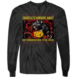 Japanese Horror Rat Retro Countless Horrors Await Tie-Dye Long Sleeve Shirt